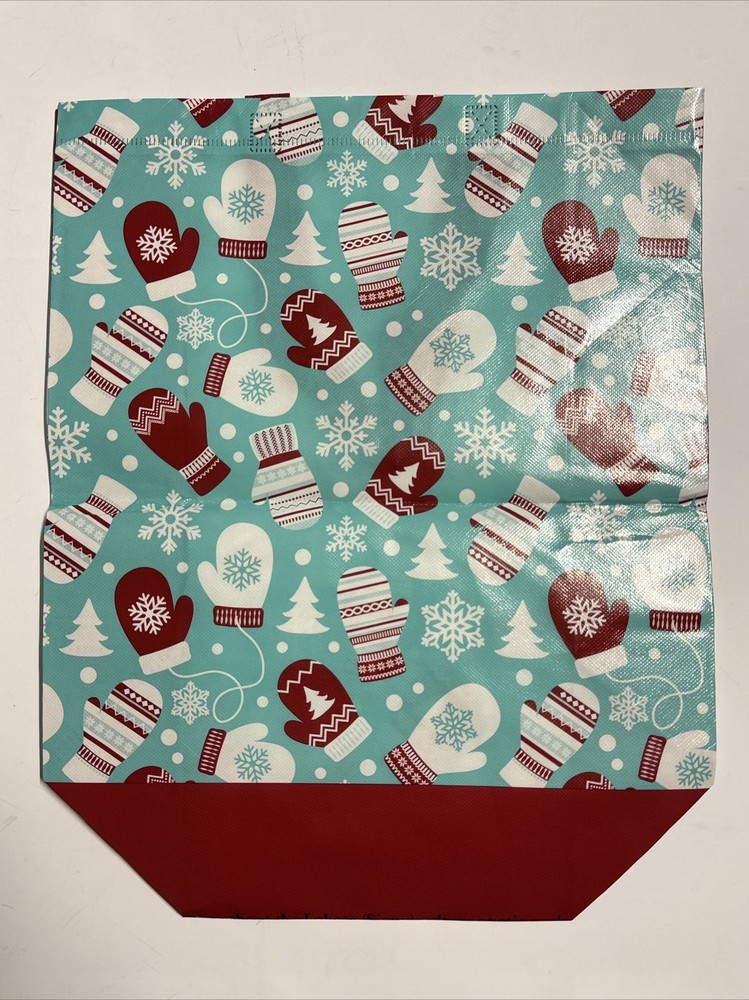 Reusable Shopping Bag, Winter Holiday, 15″ x 14″ x 6″