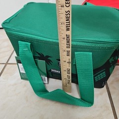 Trader Joe’s Mini Insulated Tote Lunch Bag Emerald Green & Bright Red 1 of Each