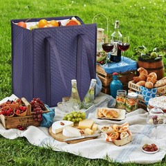 3 Pcs XL-large Cooler Insulated Reusable Grocery Bags with Zippered Top & Han…