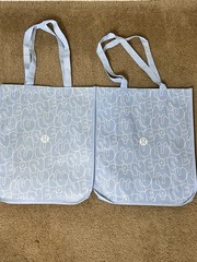Qty of 2 Lululemon Reusable Tote Shopping Bag – Blue – Large 14×16.5×6.6in