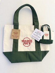 New Trader Joe’s Holiday 2025 Mini Canvas Tote Bag – Green – Brand New w/ Tag