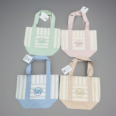 Trader Joe’s Mini Pastel Stripe Canvas Tote Bag Limited Edition Set Of 4