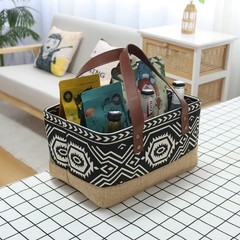 Canvas Tote Bag, Small Rectangular Picnic Basket for Storage Shopping Laundry…