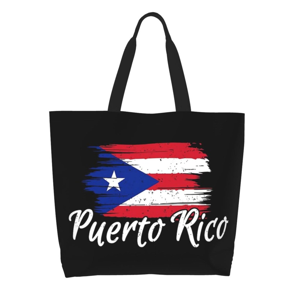 Puerto Rico Flag Large Tote Bag: Multi-use Women’s Shoulder Handbag for Travel
