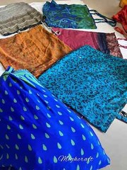 Recycled Silk Sari Shopping Bags Reusable Carry Bags Tote bags – 50 Pcs Lot