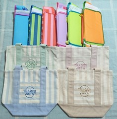Trader Joe’s Striped Mini Totes- 4 Canvas + 6 Insulated = Complete Summer Set!