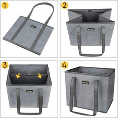 Extra Large 3-Pack Foldable Grocery Bags – Water Resistant & Stylish Honeysuckle