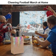 24Pcs Kraft Gift Bags with Handles Bulk, Yellow Multicolor Dot Party Favor Bags