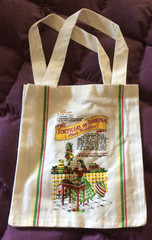 1 NEW Retro Style Cotton 50’s MARKET TOTE BAG – TORTILLA – 13″ Square/2″ Deep
