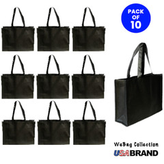 10 BLACK SHOPPING GIFT TOTE BAGS ECO FRIENDLY SHOPPING BAG GIFT BAG PROMOTIONAL