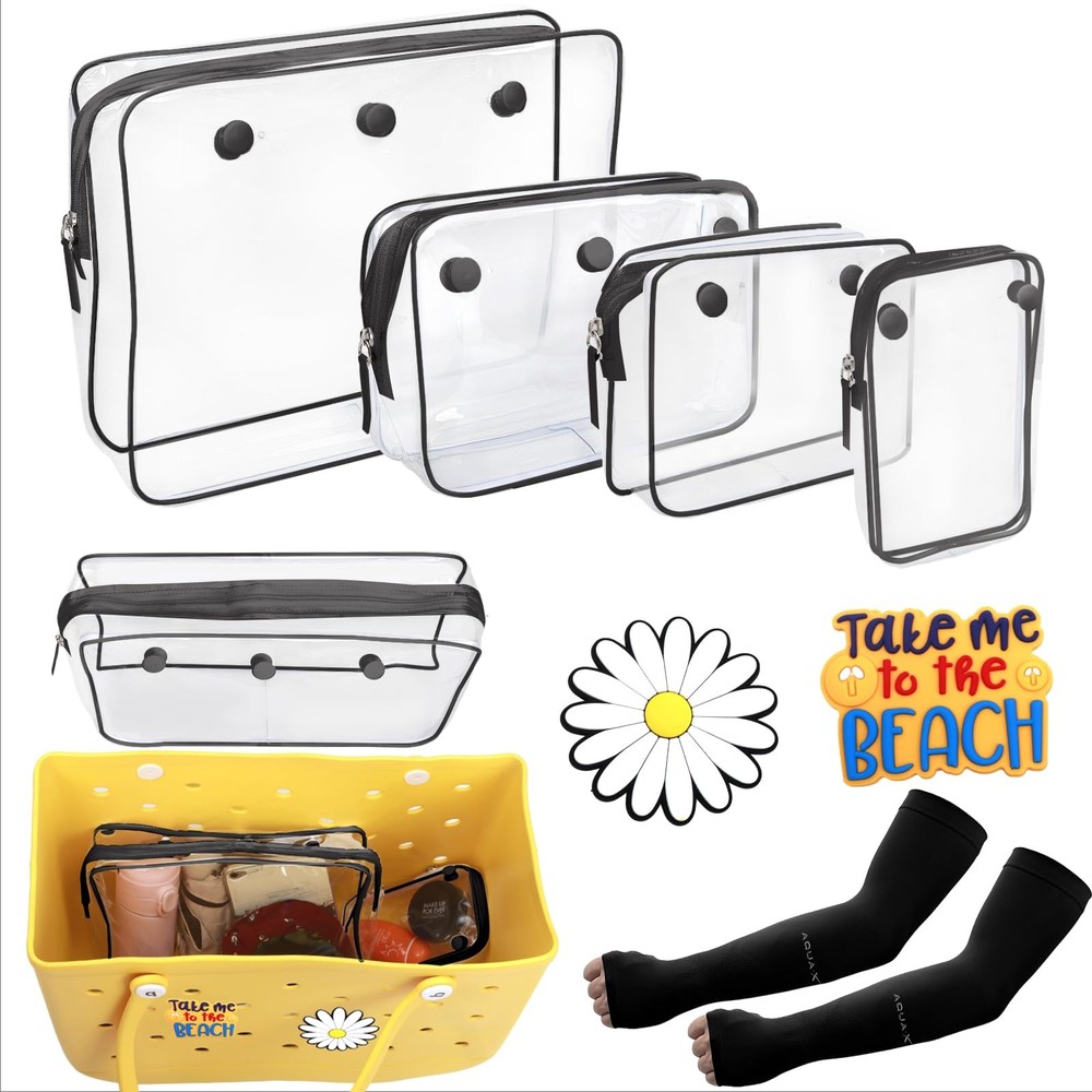 Retooler 4 Packs Clear Bogg Bag Accessories with a Pair of Arm Sleeves black
