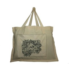 Long Handle Foldable Reusable Grocery Shopping, Eco Cotton Beach Travel Tote Bag