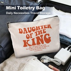 Christian Gifts for Women, Makeup Bag, Groovy Daughter of the King