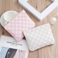 Arvintas 4PCS Small Waterproof Makeup Bag Set for Women, Mini White + pink