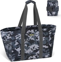 Soft 9 Gallon Extra Large Utility Tote, Foldable Reusable Storage Bag Grey Ca…