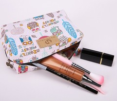 Cute Travel Makeup Pouch Cartoon Printed Toiletry 1 Count (Pack of 1), Lemon