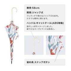 Wpc. Blooming Tulip Blue Umbrella Long 58cm Rib Length Women’s Rain or Shine