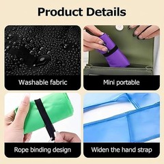 Foldable Reusable Shopping Bag Washable Nylon Grocery Tote with Holder Travel
