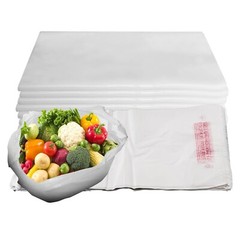 2000 Pack – 1/10 White Plastic Shopping Bags, Grocery Bags 8x4x16