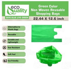 Non Woven T-Shirt Shopping Grocery Bags Green Reusable Large USA MADE 600pcs