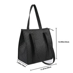 Black 4 PCS Leakproof Insulated Grocery Bags Thermal Tote 11.8x13x7.1 Inch