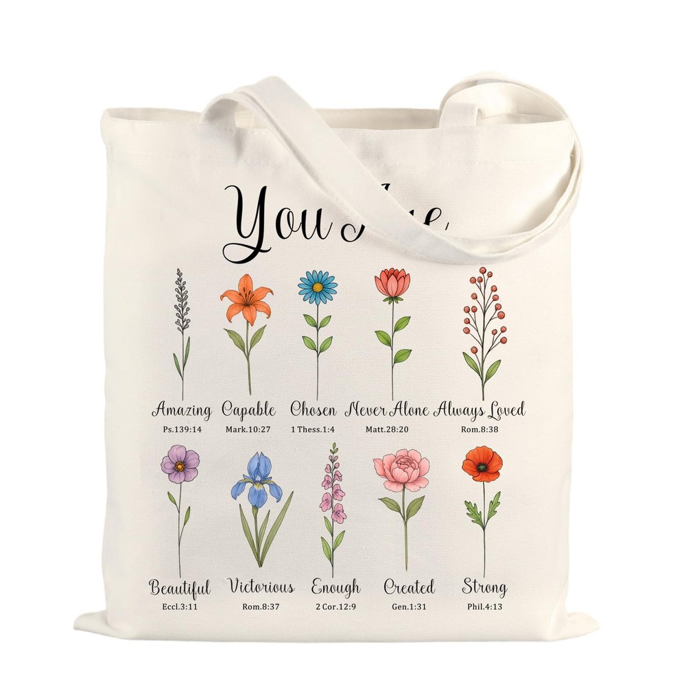 Christian Gifts for Baptism Easter Basket Stuffers Bible Tote Bag Scripture C…
