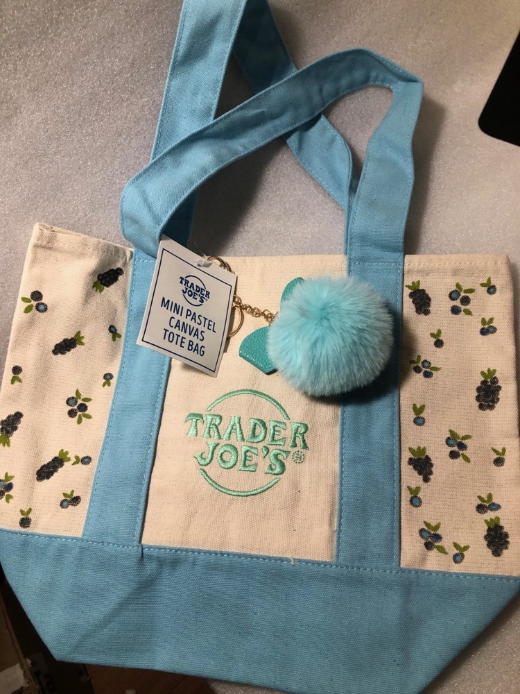 Grapes Hand Drawn Trader Joe’s Mini Light Blue Canvas Tote Bag(S)
