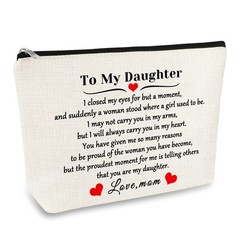 Daughter Gift from Mom to My Makeup 10 x 7 inches/ 25 x 17 cm, beige