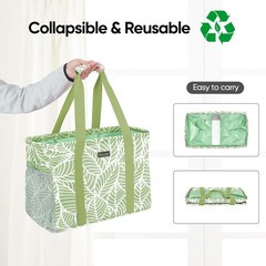 BALEINE Extra Large Utility Tote Bag with 16.5”x14”x10”, Antique Foliage