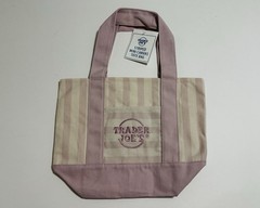 Authentic Trader Joe’s Mini Pastel Stripe Canvas Tote Bag Limited Edition 4/Set