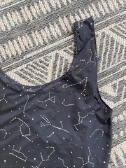 Baggu Black Star Constellations Reusable Ripstop Shopping Tote Bag Standard Size