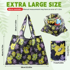 15 Pcs Extra Large 55lbs Foldable Reusable Grocery Bag 210d Large Tote Oxford…