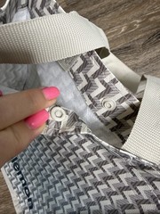 Lululemon Reusable Tote Bag Gray White Geometric Shopper Gym Bag