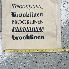 Brooklinen Unisex Tote Bag Grocery Travel Beige Logo 100% Cotton set of 2