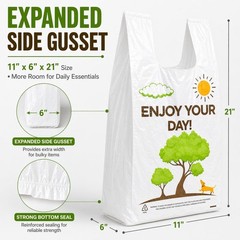 White T-Shirt Shopping Bags 11x6x21 – 150PCS, Versatile for All Retail Needs
