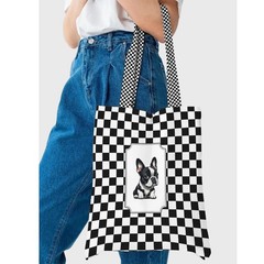Canvas Tote Bag with Zipper and Inner, Aesthetic Prints, Reusable Grocery Bag…