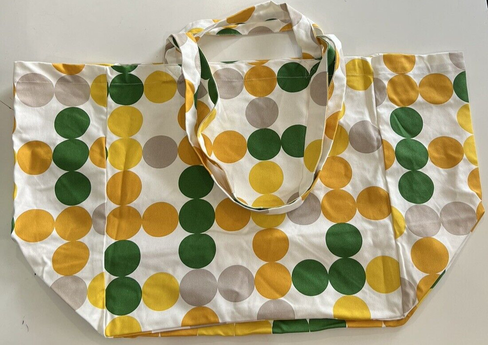 Ikea Broggan Beach Shopping bag, dot pattern multicolor Cotton 16 ¼x11x15 ¼ “
