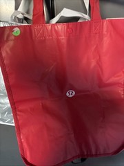 Large Lululemon Reusable Shopping Totes – Silver/White /Red