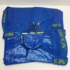 Ikea Coin Purse 2 Brattby Frakta Small Blue Tote Bag Lunch Shopping Grocery