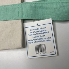 LOT Set of 2 — Trader Joe’s Canvas MINI Spring Tote Bags — Pastel Green + Blue!!