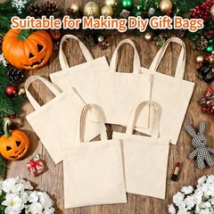 24 Pcs Small Kids Canvas Tote Bags – 8×8.7 Inch Mini Craft Bags, Bulk Sublima…