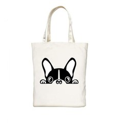 Canvas Tote Bag with Boston Terrier Pattern Women Casual Shoulder Bag Handbag…