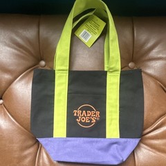 Trader Joe’s Trick-or-Treat Canvas Tote Black/Green/Purple Small New