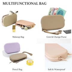 WHHJM Small Silicone Multifunctional Essential Bag Portable Travel Black