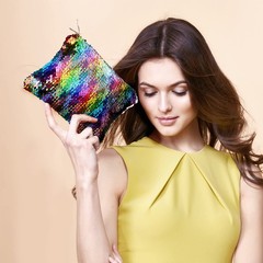 Tatuo 4 Pcs Disco Sequin Makeup Bag 7.68×6.3 Inch (Pack of 4), Assorted