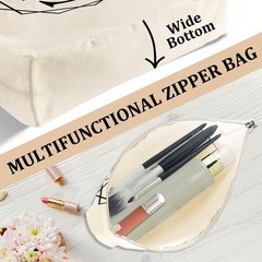 Canvas Tote Bag Makeup Cosmetic Personalized Letter G 1085