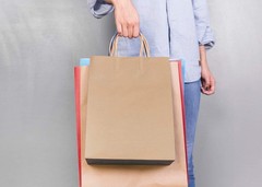 250 Pack Brown Kraft Paper Shopping Bags 8″ x 4.75″ x 10.5″ /w Handle