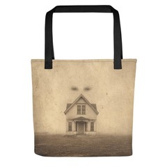 Vintage Victorian Haunted House Tote Creepy Gothic Farmhouse Bag