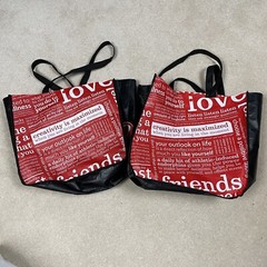 Lot of 2 Lululemon Reusable Tote Bags Manifesto Quotes Medium 16x14x6