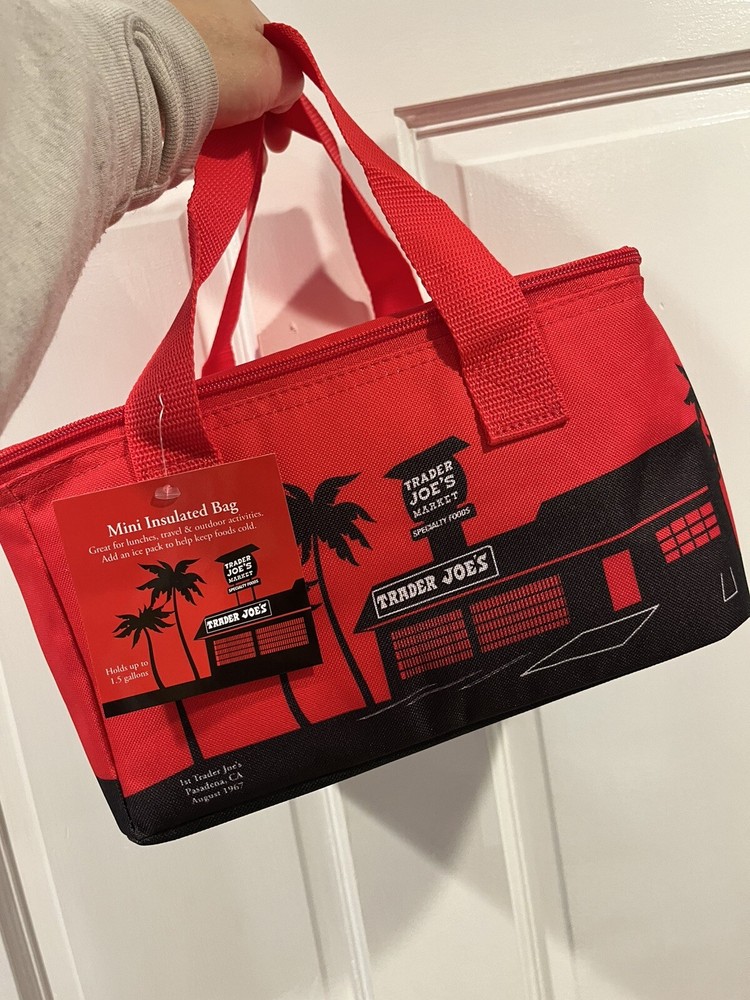 Trader Joes Mini Insulated Bag RED Limited Edition! Great For Lunches!!!